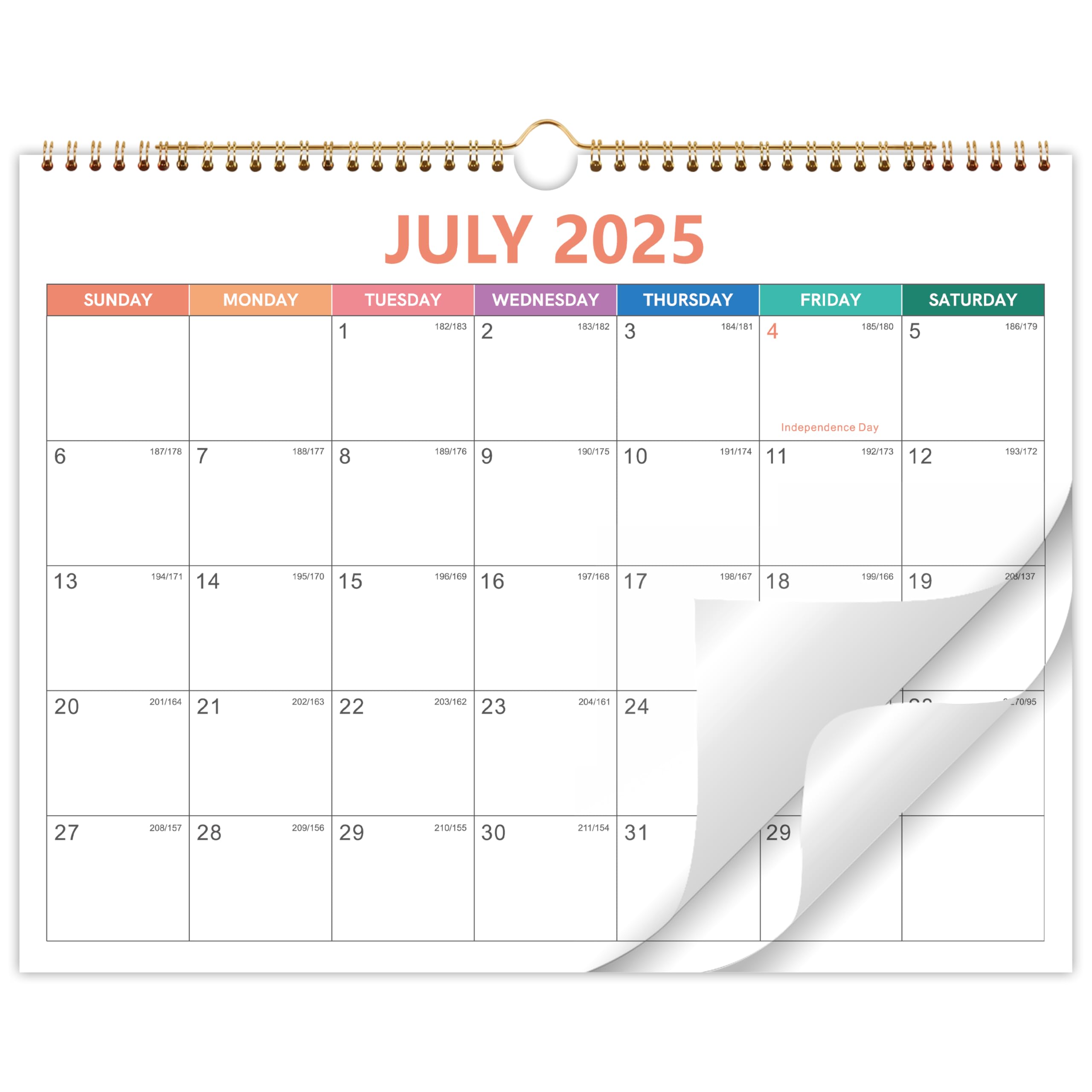 Photo 1 of 2025-2026 Calendar - Wall Calendar from July 2025 to December 2026, Premium Paper, Spiral Bound, 14.5'' x 11.5''