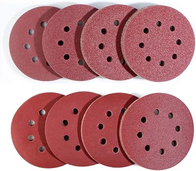 Taspire 80pcs 125mm Sanding Discs 8 Holes Mixed Grit