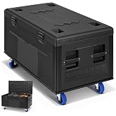 Rolling Road Case with Heavy Duty Silent Wheels, 44" Stackable Cable Trunk | Stackable Cable Trunk, IP55 Waterproof, 1100lbs Load Capacity, TPR Wheels, for Pro Audio/DJ Equipment Storage