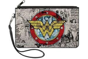 Buckle-Down Buckle-Down Zip Wallet Wonder Woman Large Accessory, Wonder Woman, 8" x 5"