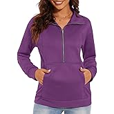 CATHY Womens Fall Outfits Half Zip Sweatshirts Trendy Hoodies Tops Long Sleeve Pullover with Pockets