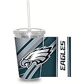 NFL Football 16oz Clear Tumbler W/Straw for NFL Fans