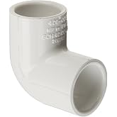 Spears 406 Series PVC Pipe Fitting, 90 Degree Elbow, Schedule 40, White, 2-1/2" Socket