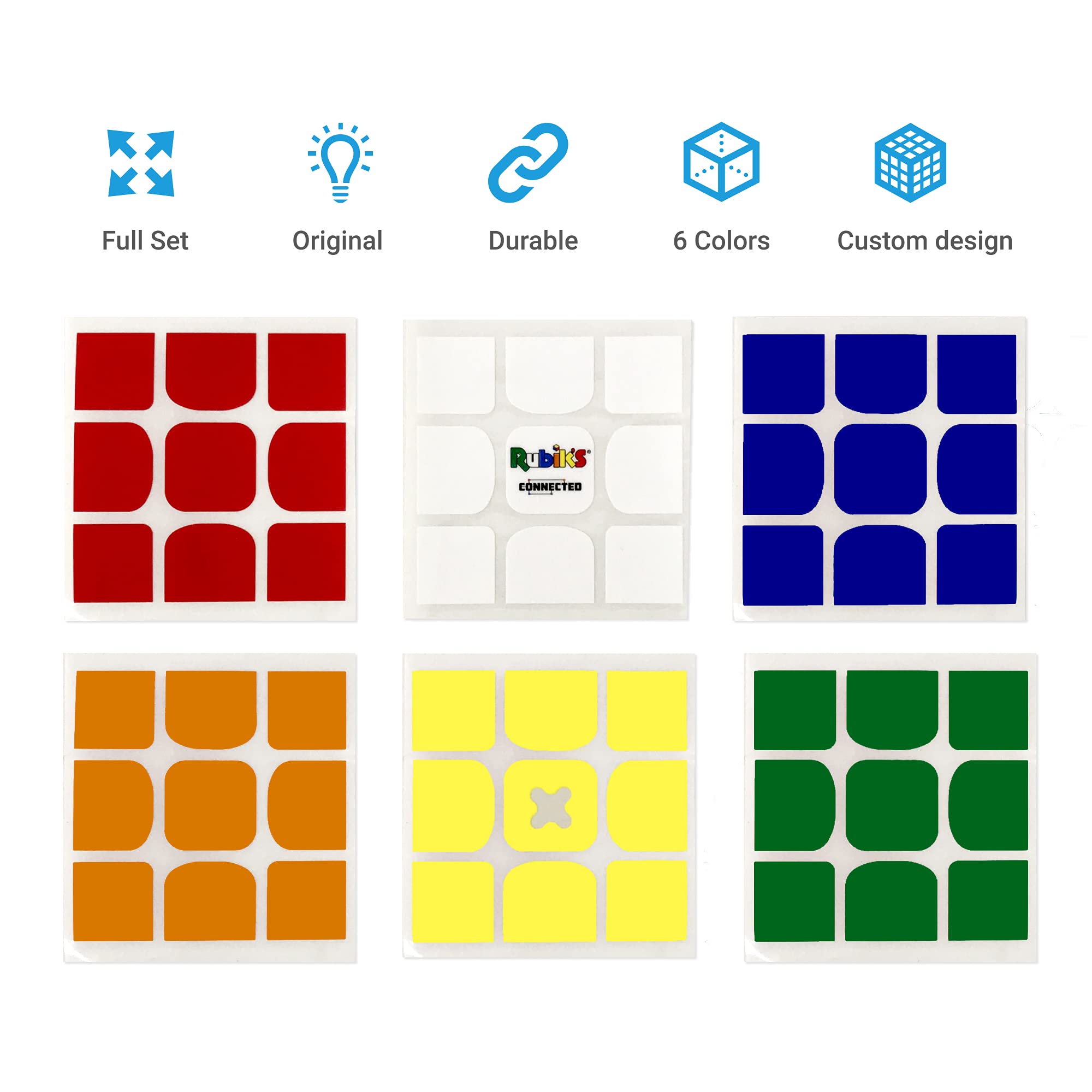 Rubik’s Connected Cube Replacement Stickers - Replacement Set of Stickers for Your Rubik’s Connected 3X3 Smart Cube Puzzle