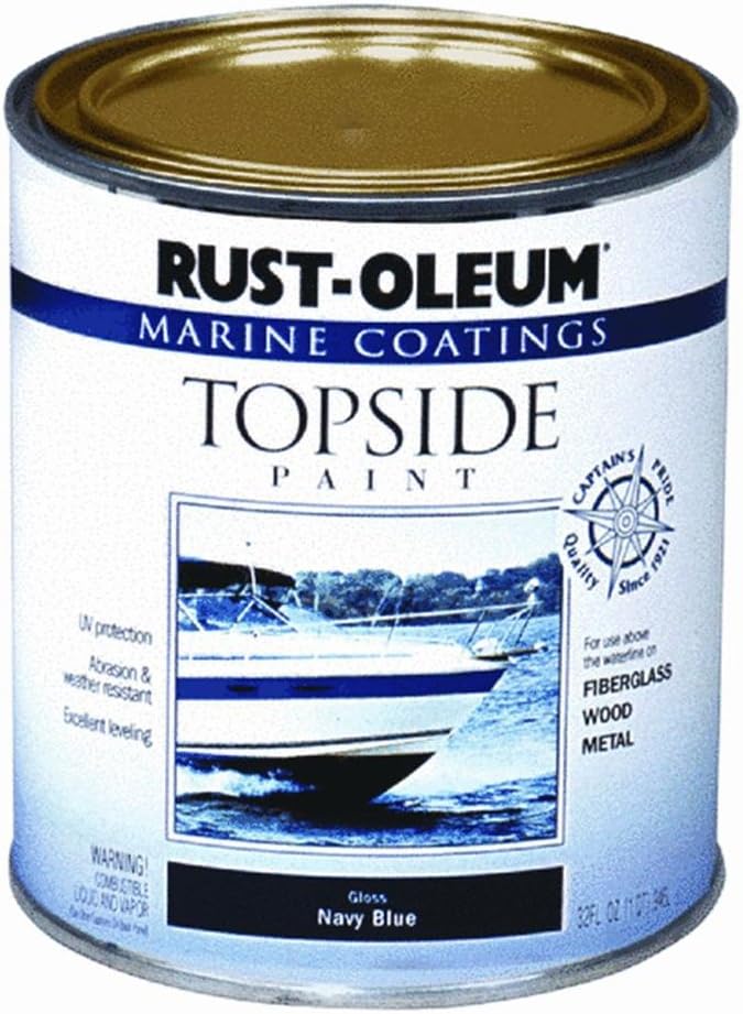 RustOleum 207002 Marine Topside Paint, Navy Blue, 1Quart 4 Pack
