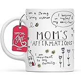 Gossby Mom Affirmation Coffee Mug - Mother's Day, Christmas, Birthday Gift For Mom - Positive Energy Gifts For Women - 11oz White Ceramic Cup