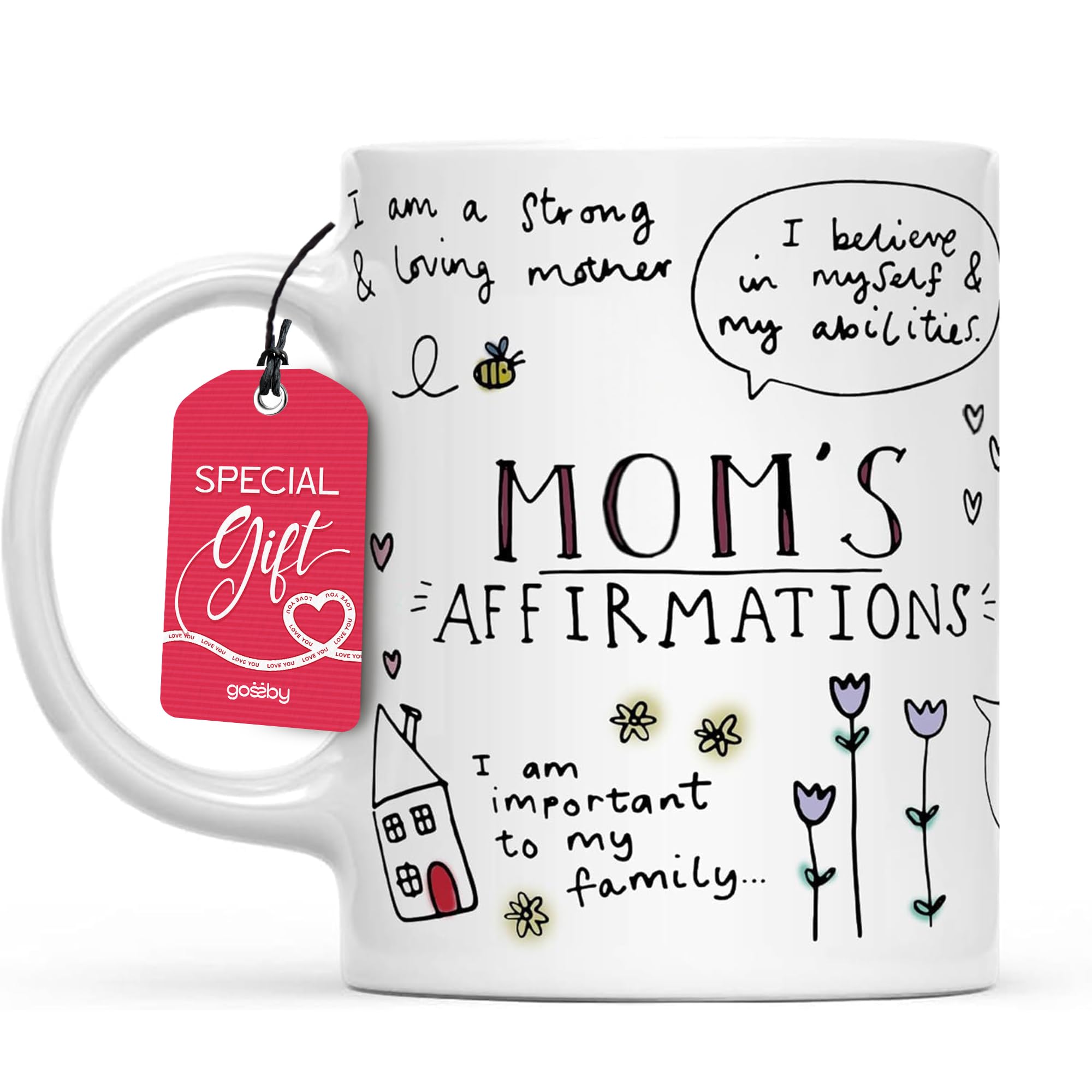 Photo 1 of Gossby Mom Affirmation Coffee Mug - Mother's Day, Christmas, Birthday Gift For Mom - Positive Energy Gifts For Women - 11oz White Ceramic Cup