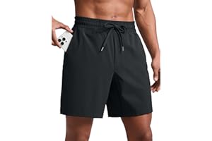 CRZ YOGA Men's Linerless Workout Shorts - 7'' Quick Dry for Running Sports Athletic Gym with Pockets