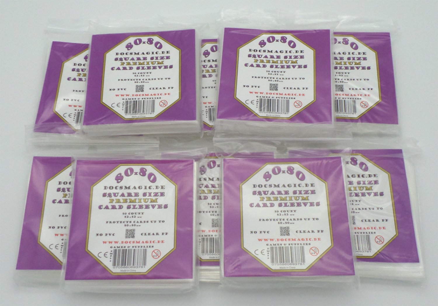 docsmagic.de 500 Premium Medium Square Board Game Sleeves - 80 x 80-82 x 82-10 Packs
