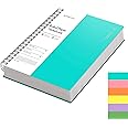 EMSHOI A4 Spiral Notebook College Ruled Lined Journal, 11.2" x 8.27", 300 Pages, 100gsm Thick Paper, Waterproof Softcover, Twin-Wire Binding, Sticky Notes, LightBlue