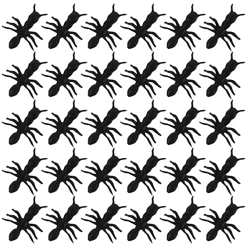 Yardwe 50PCS Fake Ants Realistic Plastic Bugs Insects Halloween Bugs Pranks Novelty Trick Toys for Halloween Party April Fools Day Decorations, Black