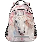 ALAZA Horse Cherry School Backpack for Girls, Kids Laptop Bookbag with Reflective Strip 17in