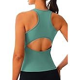 JOYSPELS Womens Workout Tops Open Back Racerback Tank Tops Sleeveless Yoga Athletic Running Shirts
