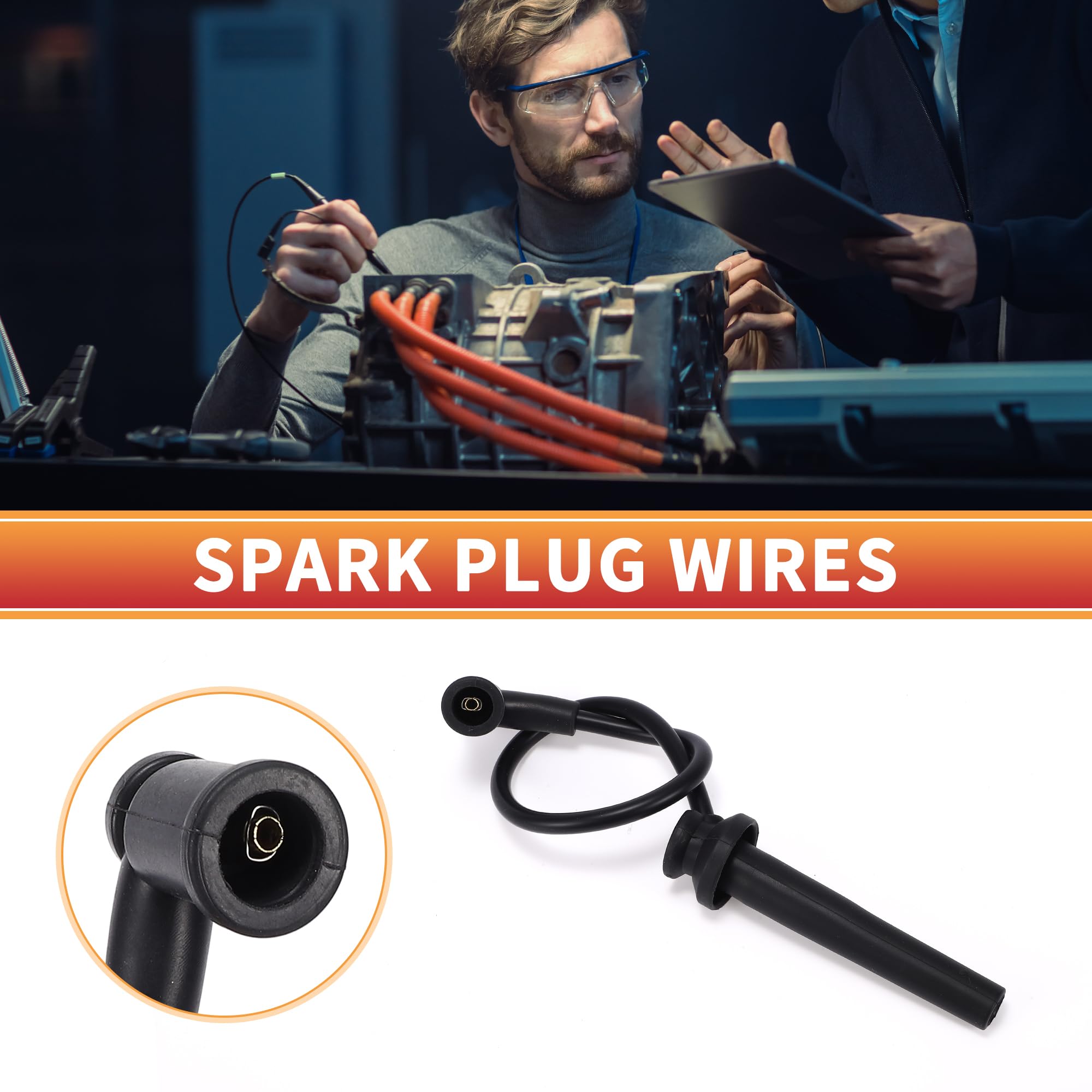 Condition photo showing New/Like New for acropix car spark plug coil wires ignition coil harness cable fit for ford taurus v6 2001-2003 3.0l dohc no.1u2z12259ha - pack of 6