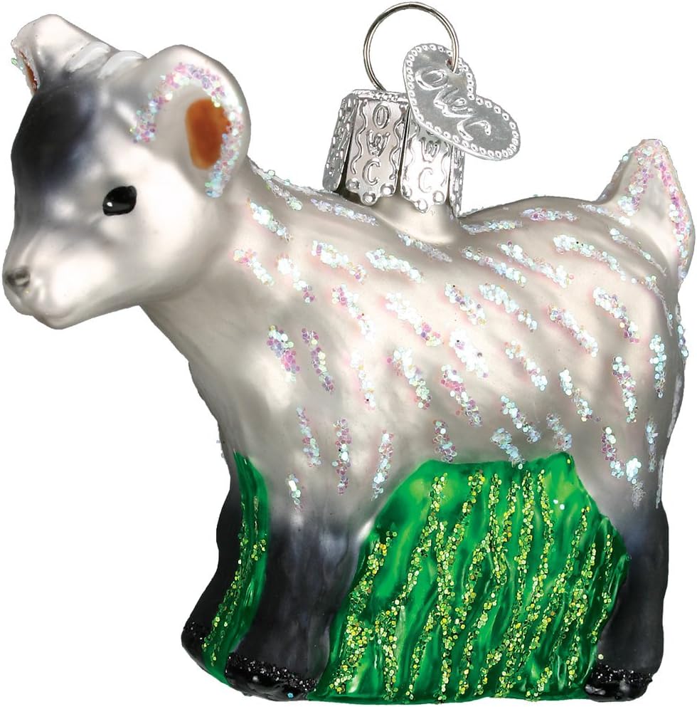 Ornaments - Old World Christmas Ornaments Farm Animals Glass Blown Ornaments for Christmas Tree, Pygmy Goat