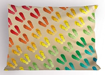 Amazon Com Ambesonne Flip Flop Pillow Sham Pairs Of Beach