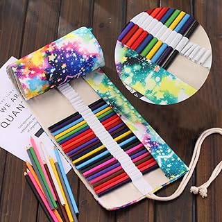 Leinwand Stifterolle, Asnlove Retro Pencil Wrap Roll up Holder Rollentasche Federmappe Schlamperrolle Mäppchen Bleistiftkasten Stifte für Buntstift aus Canvas für Make up/Schule/Büro/Kunst