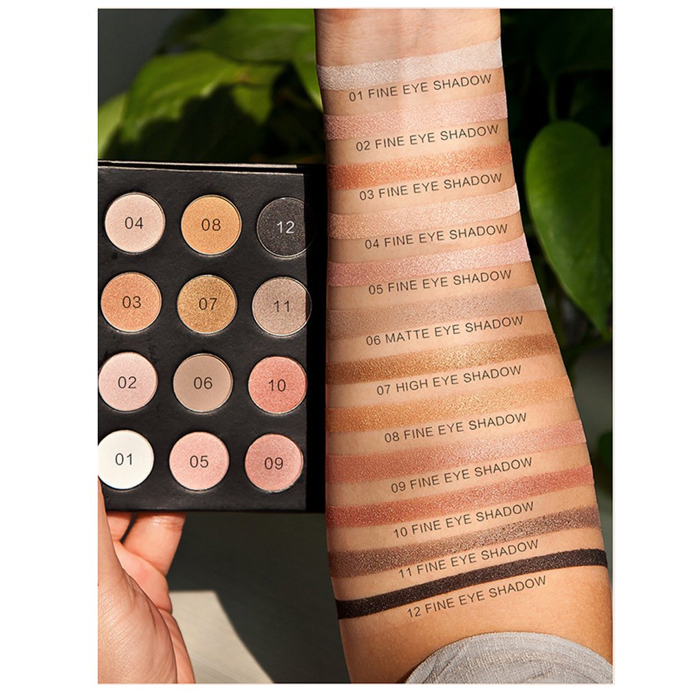 Pevor Eyeshadow Palette Makeup Cosmetics Glitter Eyeshadow Eye Makeup Smokey Eye Makeup Black Yellow Pink Eyeshadow Palette Eyeshadow Primer With Makeup Brush 12 Colors 1# 2# 3# 3 Styles Can Choose