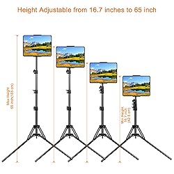 Tablet Tripod Stand, with 65 inch Height Adjustable