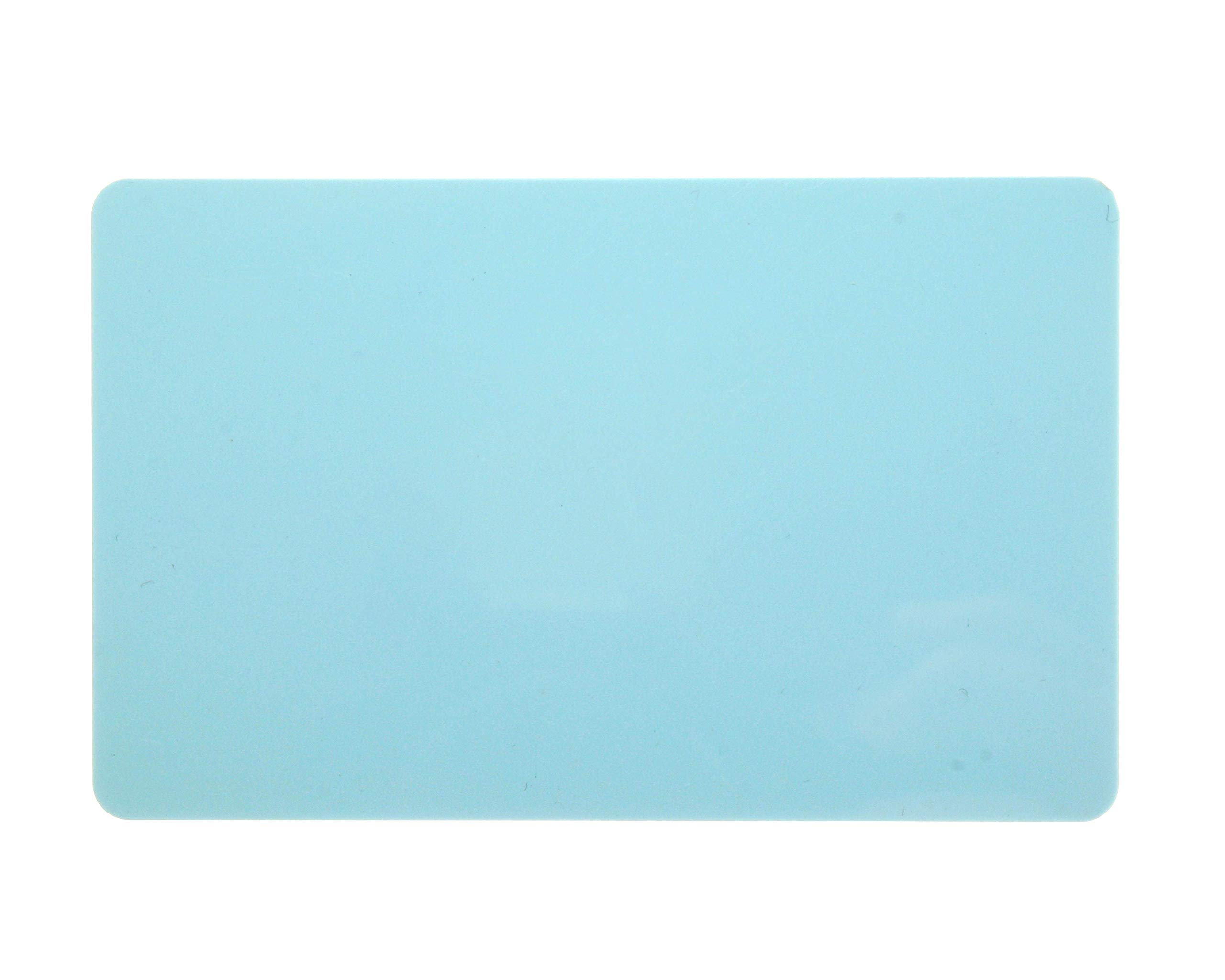 100 x PerfectID Premium ISO Quality PVC Plastic Plain Blank CR80 ID Card of Size 86x54mm (Credit Card Size) & 760 Microns Thickness. (Light Blue)