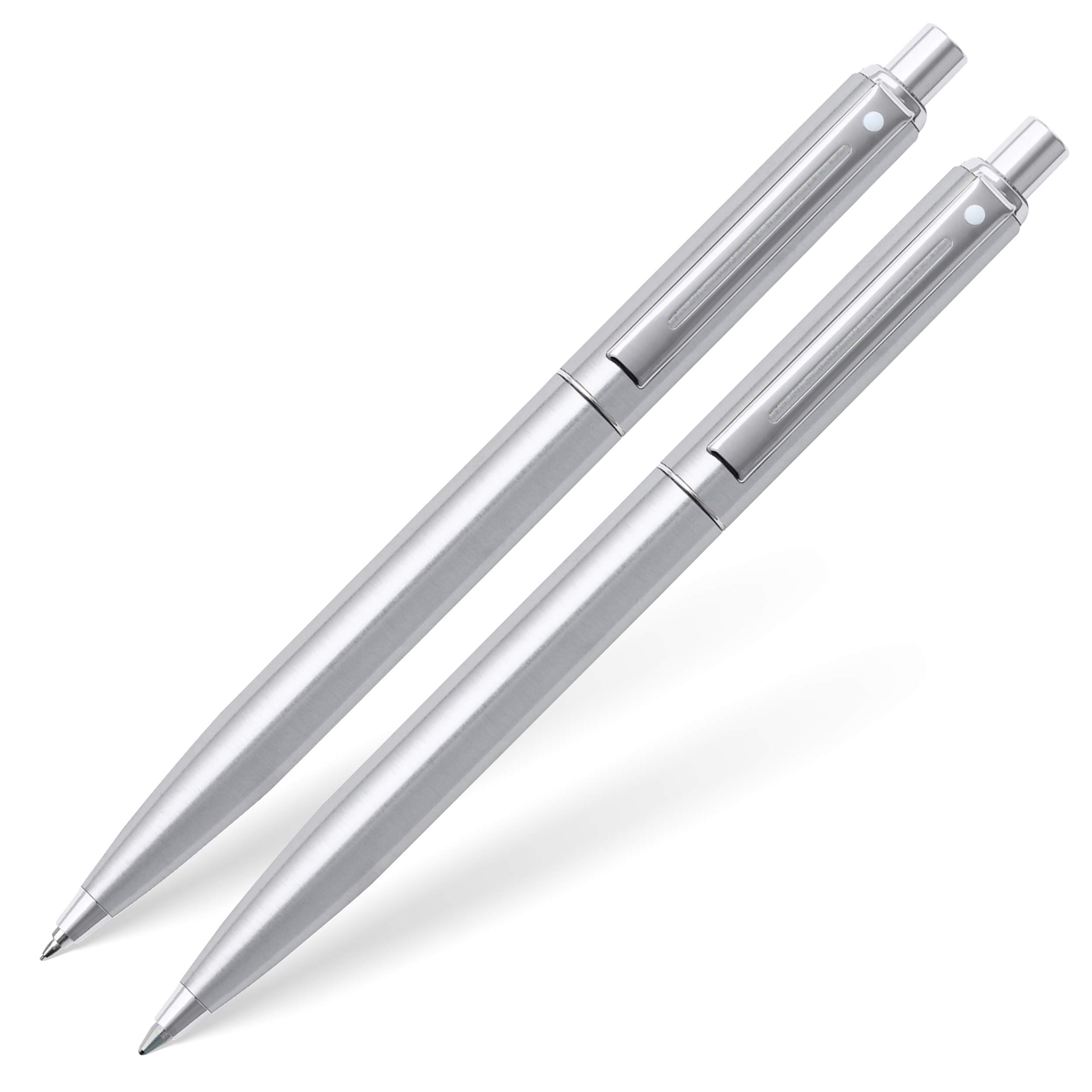 Sheaffer Sentinel - Refillable ballpoint pen and pencil set, brushed chrome, chrome trim, E932351