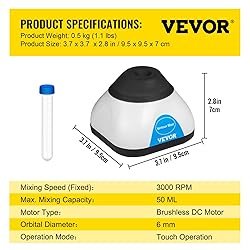 VEVOR Vortex Mixer, 3000RPM Mini Vortex Mixer
