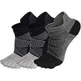 TRIWONDER Outdoor Toe Socks 3 Pairs, Low Cut Five Finger Socks No-Shows Comfy Soft for Running Sport Workout