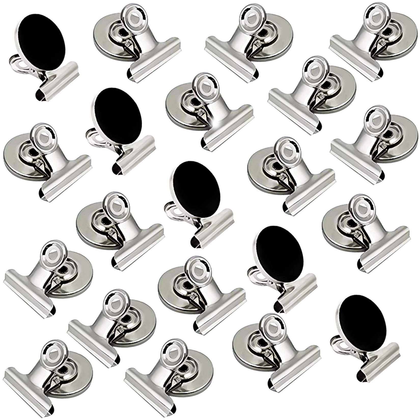 Photo 1 of VNDUEEY 20 Pack Fridge Magnets Refrigerator Magnets Strong Magnetic Clips, Magnet Clips Heavy Duty, Whiteboard Magnet Magnetic Paper Clips for Home, School, Office, Teaching, Locker (Silver)