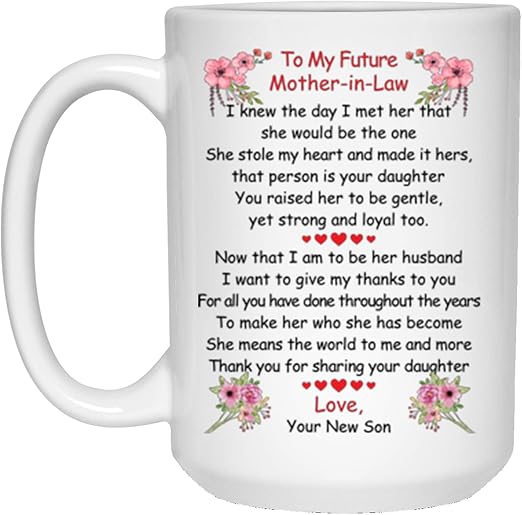to my future mother in law mug