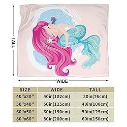 Duduho Cute Mermaid Girl Bed Blanket Ultra Soft