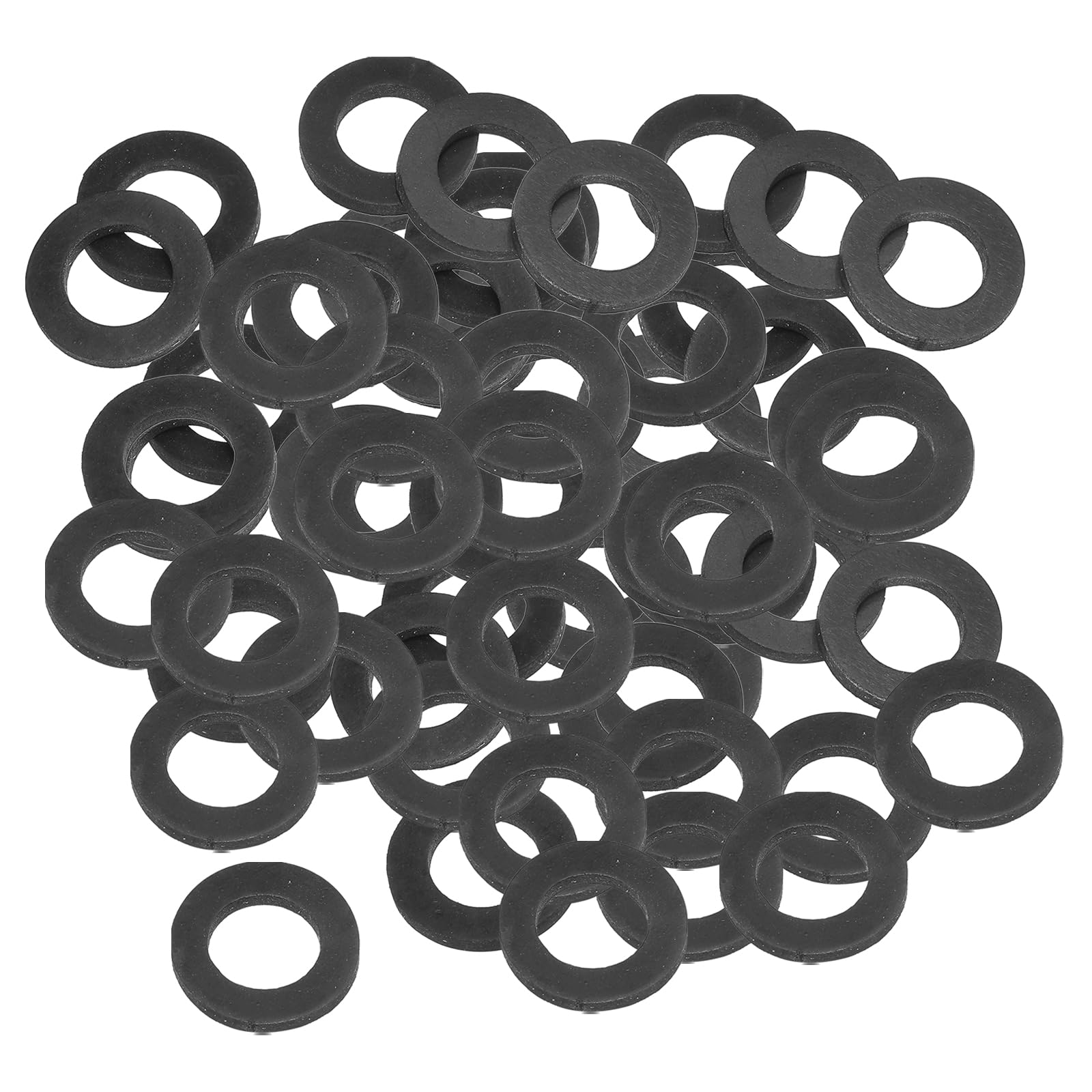 PATIKIL M16 Rubber Flat Washer, 120 Pack 16mm ID 27mm OD 3mm Thick Sealing Spacer Gasket Ring for Faucet Pipe Water Hose Fastener Bolt, Black