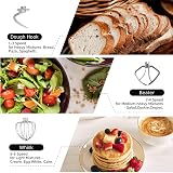 Aucma Stand Mixer 6.2L 1400W with Bowl Beater Hook Whip Black view 6