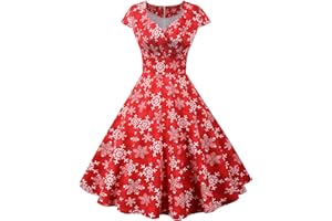 ZEFOTIM Christmas Dresses for Women Casual Elegant Long Sleeve Holiday Party Cocktail Ruffle Dress