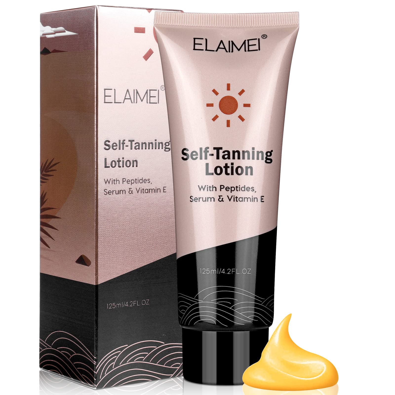 LOPHE Self Tan Body Cream, Premium Sunbed Tanning Accelerator, Longlasting Moisturizing Sunless Tanning Lotion, Fast Self Tanner for Natural-Looking Tan, 125ml
