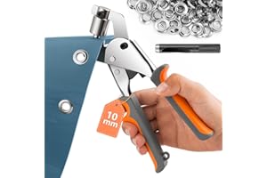 Grommet Tool Kit Eyelet Plier: IMLIKE Handheld Puncher Set with 500pcs 3/8 inch (10mm) Silver Grommets, Manual Eyelet Kits Press Machine for Banner