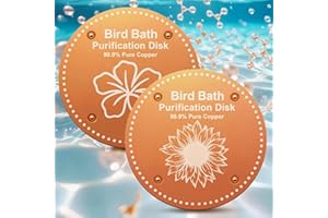 OICEME Bird Bath Purification Disk Pure Copper Outside Winter Solar Power Birdbath Hummingbird Bee Water Fountain Window Feeder Stand Nectar Food Pole House Hanging Birdhouse Small Large Accessories