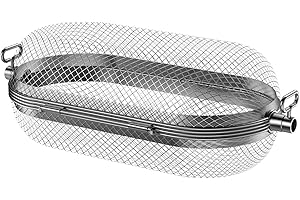 BBQ Universal Stainless Steel Rotisserie Grill Basket for Napoleon Grill,Fits for All Standard Spit Rods,Great for Cooking Ve