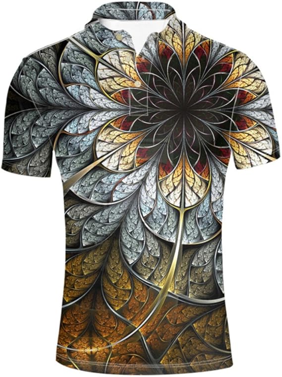 INSTANTARTS Flower Polos Shirt Cool Men's Summer Beach T-Shirt Short Sleeve: Amazon.ca: Clothing 