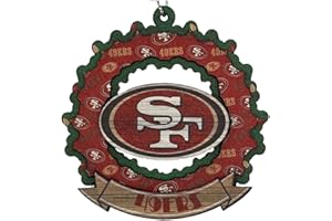 FOCO San Francisco 49ers Wooden Wreath Mural Holiday Ornament
