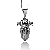 charmora Goddess Freyja Charm Necklace, Freyja Necklace,Viking Jewelry,Viking Christmas Gift, Pagan Pendant, Norse Jewelry For Men,Norse Mythology