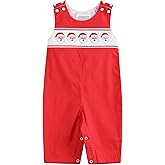 Lil cactus Boys Baby and Toddler Smocked Christmas Overalls