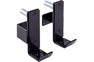 AmStaff Fitness J-Hooks J-Cup Power Rack for 2"x 2" 2.5"x2.5" 3"x3" Tube Squat Rack Attachment, Barbell Holder for Power Cage, Heavy Duty 1000 LB Capacity, (Set of 2)