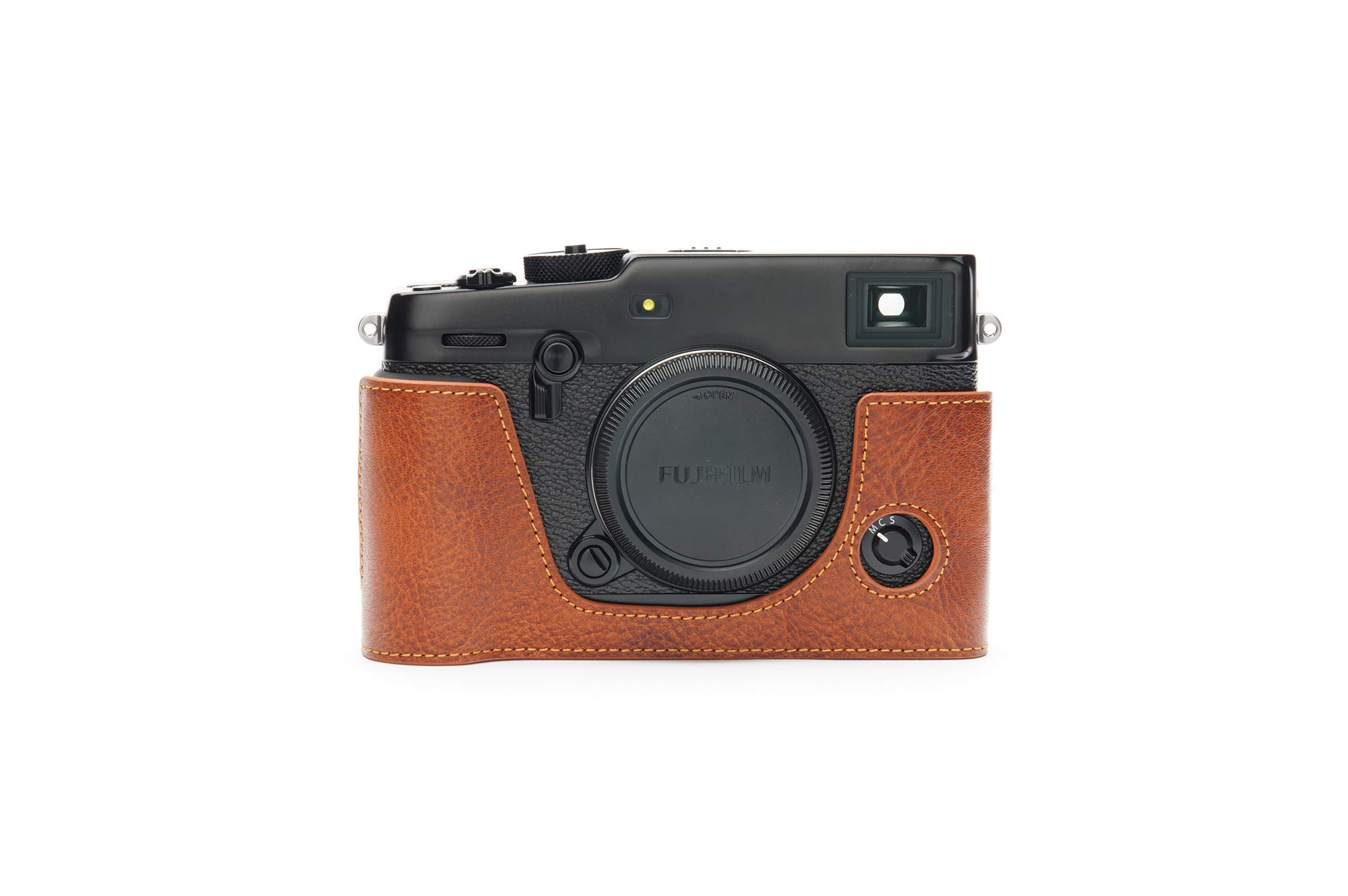 X-Pro 3 Case, Zakao Handmade Genuine Real Leather Half Camera Case Bag Cover for Fujifilm Fuji X-Pro3 XPro3 X-Pro2 XPro2 Bottom Opening Version With Hand Strap (Brown)