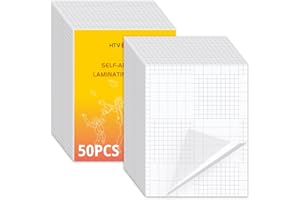 HTVRONT Self Adhesive Laminating Sheets - 50 Sheets, 9 x 12 Inches, No Machine Needed, Clear