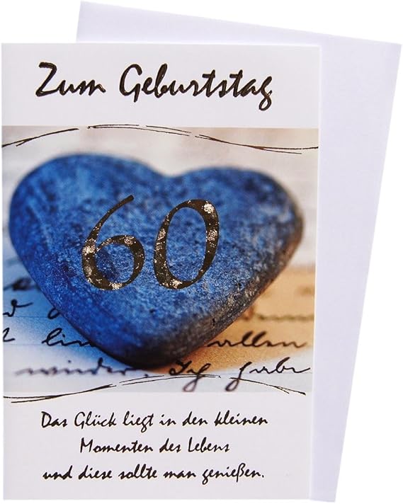 Glückwunschkarte Grußkarte 60. Geburtstag Amazon.de Bürobedarf
