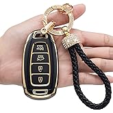 LCXJMWKL for Hyundai Key Fob Cover,compatible with 2019 2020 2021 2022 Hyundai Santa Fe Palisade Kona Elantra GT Veloster Smart Key Premium Soft TPU Anti-dust Full Protection