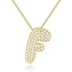 KissYan Bubble Letter Necklace, 14K Gold Plated