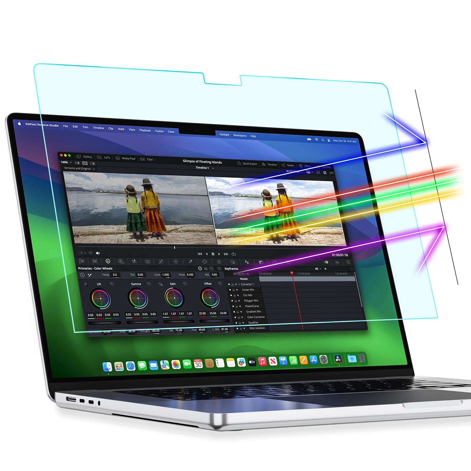 Photo 1 of 2 Pcs Anti Blue Light Screen Protector Compatible With Apple MacBook Air 15 Inch A2941 (2023, M2 Chip), 15.3" Mac Laptop Glare Filter Uv Blocker Shield Cover Eye Protection Film Matte Laptop Screen