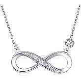 Billie Bijoux Infinity Necklaces 925 Sterling Silver Necklace Love Pendant White Gold Plated Women Necklace Gifts for for Women