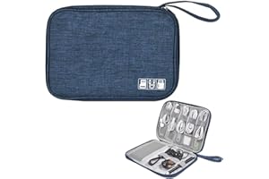 Electronic Organizer Travel Cable Organizer Bag Digital Accessories Storage Case with Dividers for Hard Drives, Portable Char